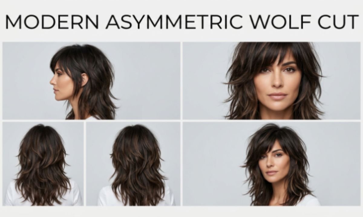 Coupe « wolfcut » asymétrique moderne