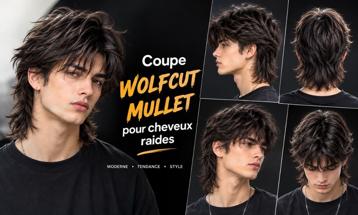 Coupe « wolfcut » mulet pour cheveux raides