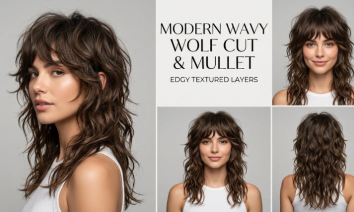 Coupe « wolfcut » ondulée avec une coupe mulet